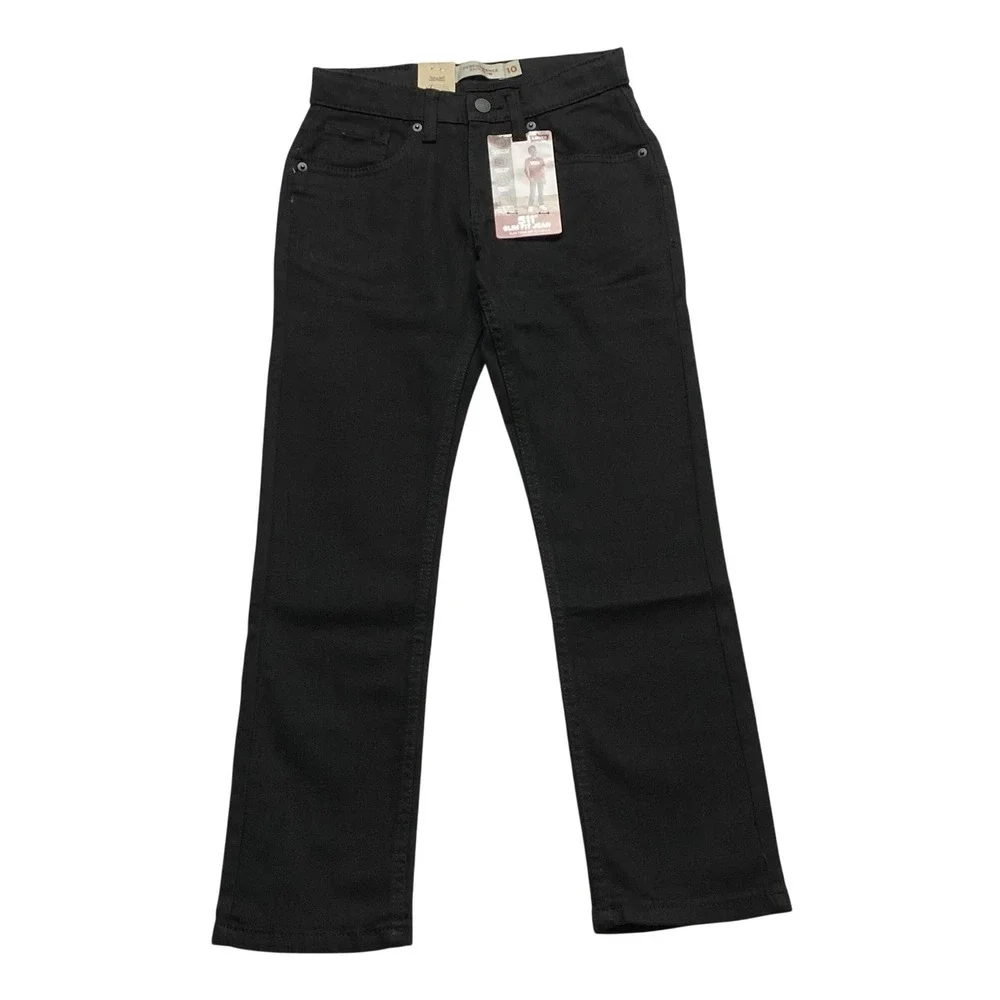 Levis 511 Slim Fit Performance Jeans Black Kids Size 14 Reg Adjustable Waist NWT